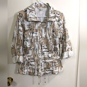 NWT Laura Ashley khaki and white jacket